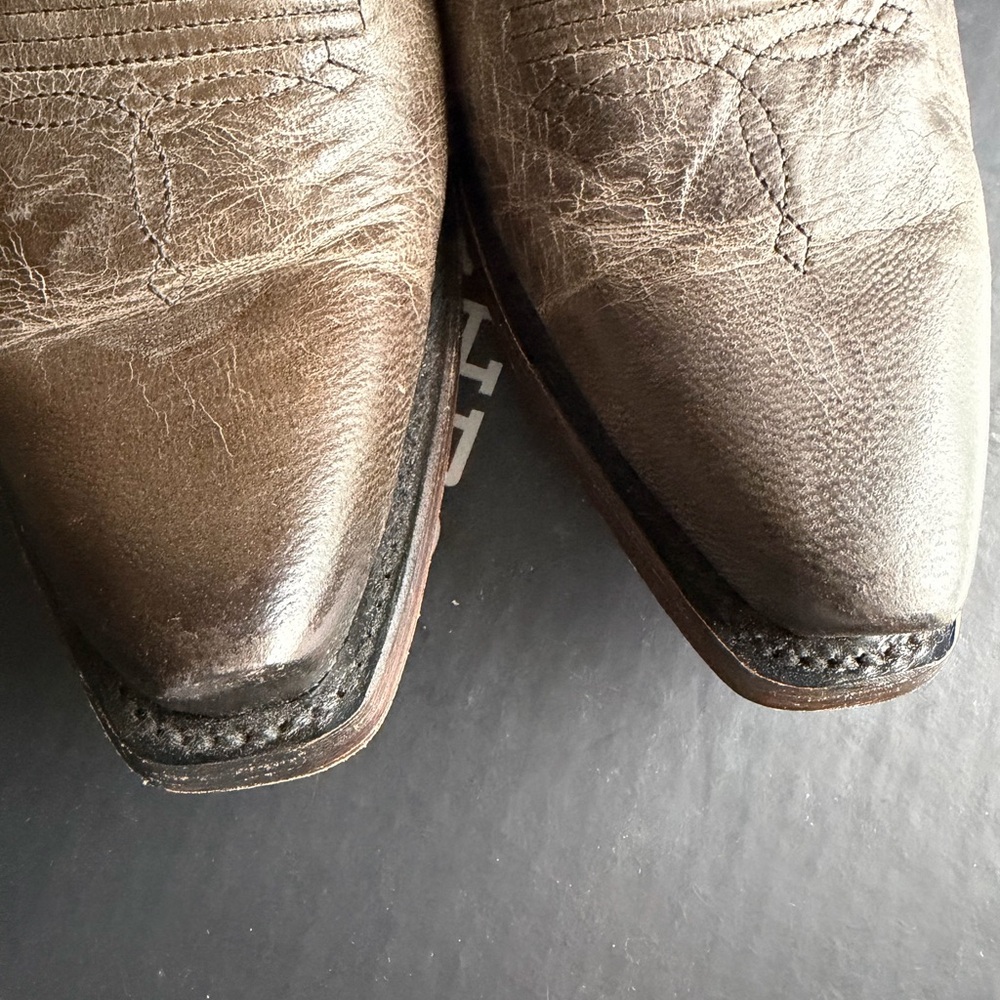 Lucchese Anthracite Gray Leather Western Boots - Picture 9 of 11